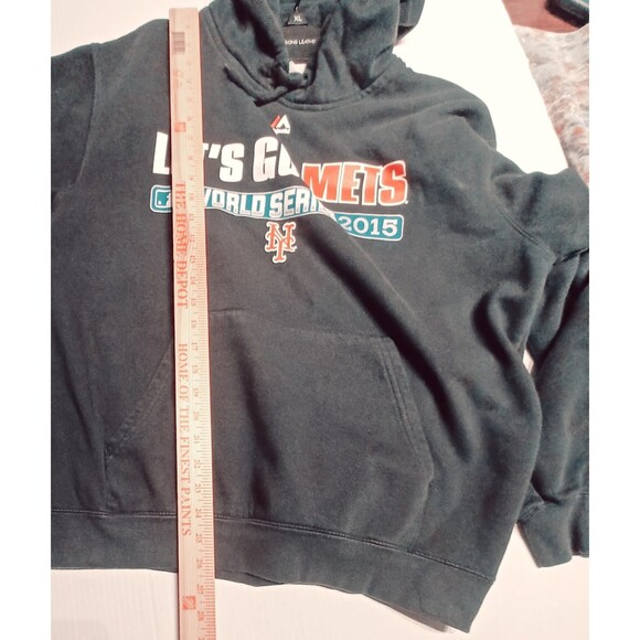 Majestic Men's Black  NY Mets 2015 World Series Pullover Hoodie Size LG - Picture 7 of 7